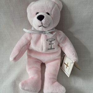 Holy Bears Purity Sacrament Series Pink Silver Bow 1999 Unlimited Edition NWT